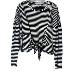 Parker Black And Whit Striped Long Sleeve Shirt Size Small